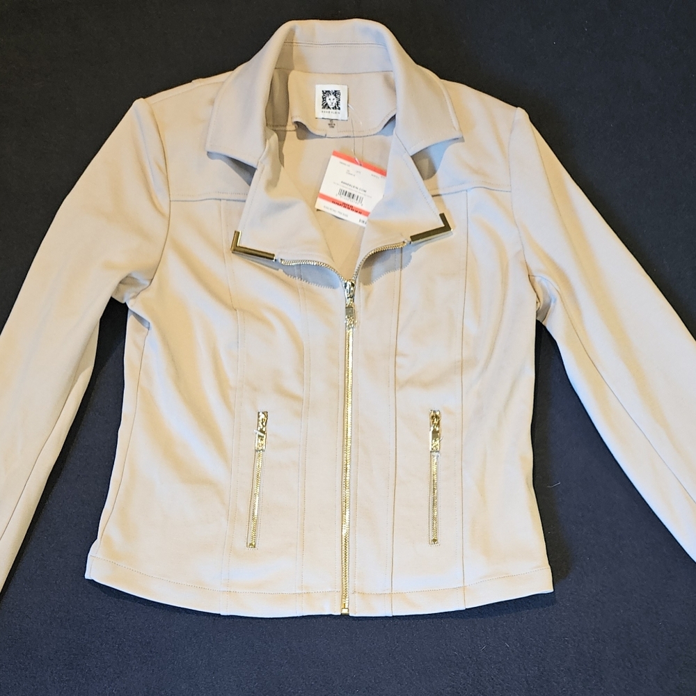 🆕️Anne Klein Moto Jacket Latte Size XS NWT